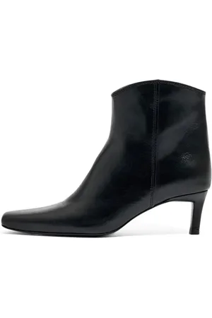 Bimba y Lola Black Leather Heeled Gaucho Ankle Boot