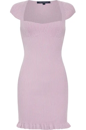 French Connection Mathilda Knit Dress Mini Lilac Chil-fair Orch