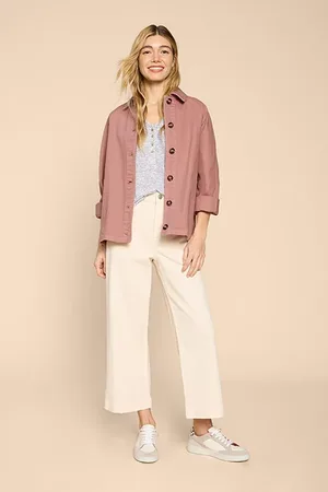 White Stuff Eden Denim Jacket Mid Pink