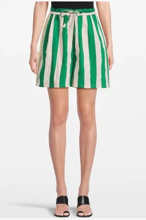 FORTE FORTE Forte Forte "contemporary Striped Popline" Bermuda Emerald