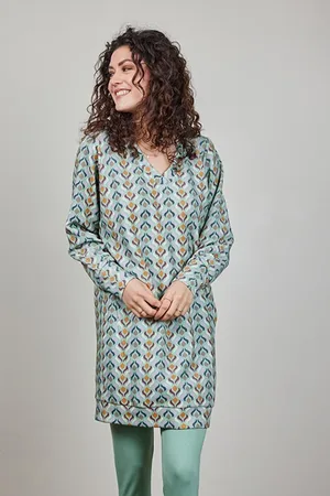 DIDI Sweat Dress Chilly Print Granite Green With Troy Print