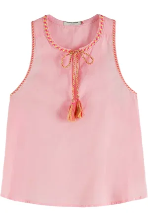 Scotch&Soda Sleeveless Tank With Gathering And Ties Blush Peach
