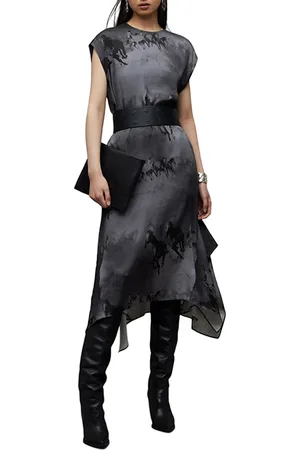 AllSaints Gian Dionne Dress Slate Grey