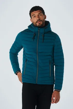 No Excess Jacket Hooded Short Fit Padded Ocean