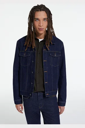 The Kooples Raw Denim Jacket Blue Brut