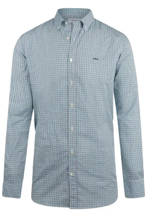 McGregor Small Check Shirt Aqua