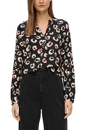 QS by s.Oliver Blouses Grey/black