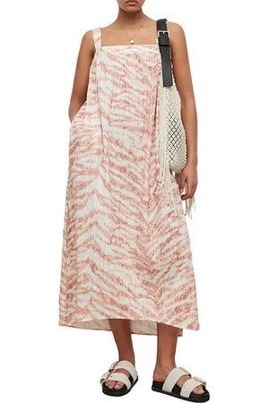 AllSaints Arielle Areias Dress Pink/bleach Orange