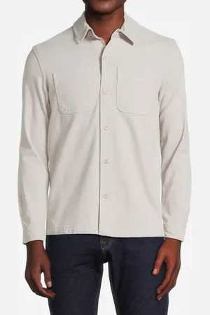 Reiss Stone-heavy Denim Jacket Grey