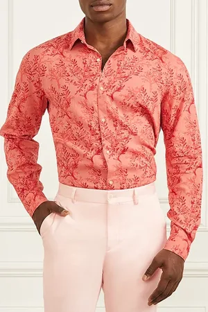 Guess GUESS Joe Collar Notche Spiced Salmon Casual Shirt Coral