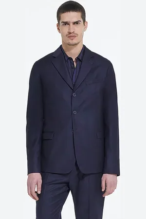 The Kooples Wool Suit Jacket With Flap Pockets Navy
