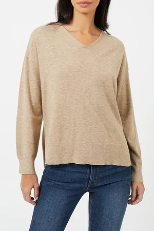 French Connection Supersoft Vee Camel Mel
