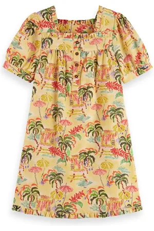 Scotch&Soda All-over Printed Short-sleeved Linen Blend Dress Sunshine Su