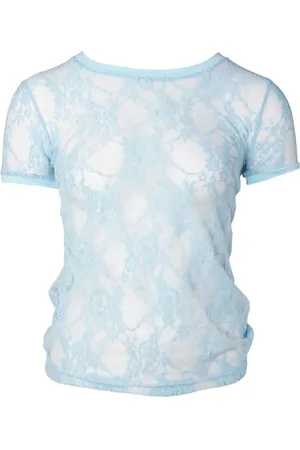 MUCHO GUSTO Lace Top Blue Blue