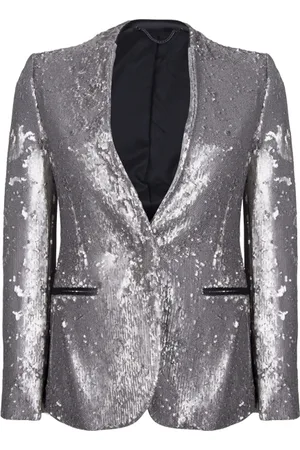 AllSaints Leigh Sequin Blazer Silver