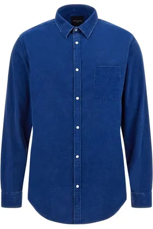 Guess GUESS Charles Italian Coll Blue Lily/glam Casual Shirt Smoke