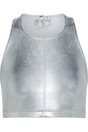 FORTE FORTE Forte Forte Laminated Stretch Top Silver