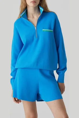 Closed Turtle Neck Halfzip Oceanic Blue