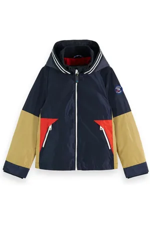 Scotch&Soda Water Repellent Nylon Jacket With Detachable Hood Night Colo
