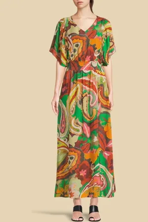 Geisha Dress Green/coral