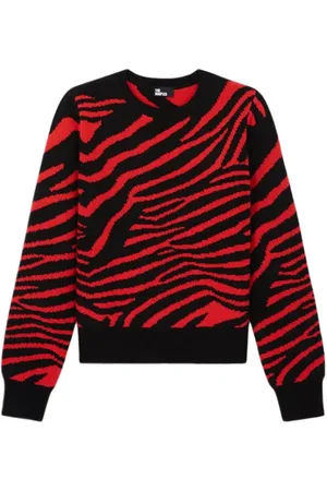 The Kooples Jacquard Round Neck Black - Red