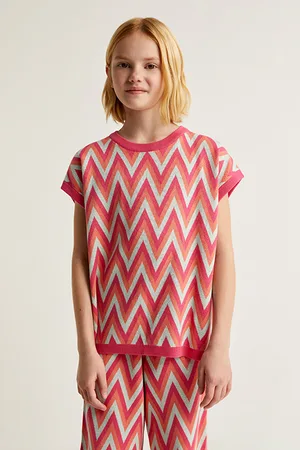 SCALPERS Zigzag Ss Tricot Girls Pink