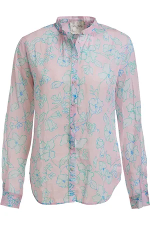 FORTE FORTE Forte Forte "true Colors" Print Cotton Silk Voile Grandfather Shirt Moji