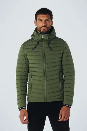 No Excess Jacket Hooded Short Fit Padded Dark Green