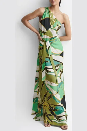 Reiss Tina-jungle Maxi Dress Green