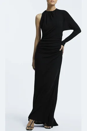 Reiss Helena-jersey Maxi Dress Black