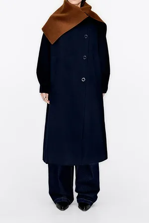 Bimba y Lola Navy Blue Oversize Double-face Coat