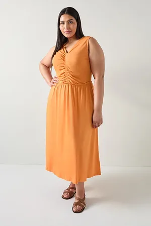 LK Bennett Claud Midi Midi Dress Burnt Orange