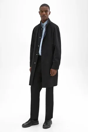 THEORY Reversible Stand-collar Trench Coat Black