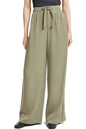 Scotch&Soda Eleni - High Rise Wide Leg Pyjama Pants Army Green
