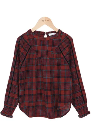 BY-BAR Girls Bobbie Check Blouse Red Check