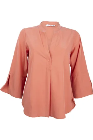 Summum Woman Top V Neck Tencel/cotton Warm Apricot