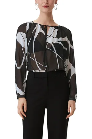 Comma, Blouses Grey/black