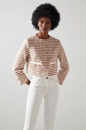 LK Bennett Jk Oxlade - Stripe Tweed Brown