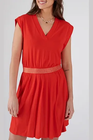 ICODE I.code Apricot Dress With Gold Lurex Striped Elastic