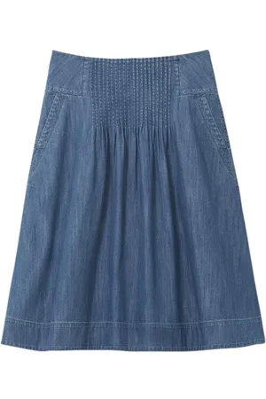 White Stuff Charlotte Denim Midi Skirt Mid Denim