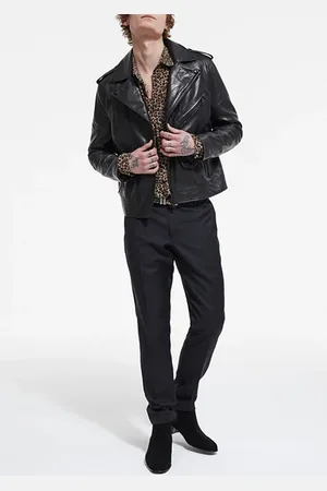 The Kooples Biker-style Leather Jacket With Zip Details Black