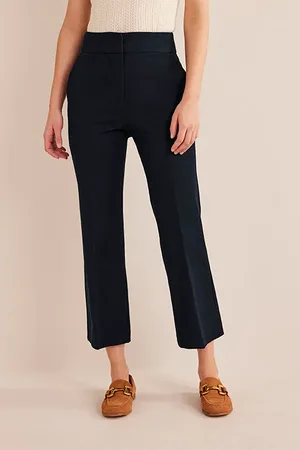 Boden Bi-stretch Crop Flare Trousers Navy