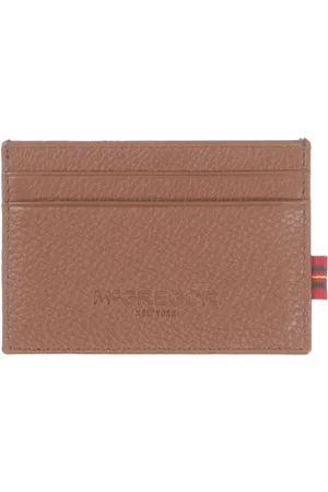 McGregor Monogrammed Leather Credit Card Holder Natural
