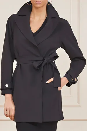 Guess GUESS Scarlett Austin Wrap Jet Black Coat