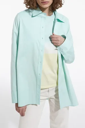 The Kooples Long-sleeved Turned-up Shirt Green