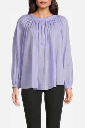 FORTE FORTE Forte Forte Cotton Silk Voile Long Sleeves Bohemian Shirt Glicine
