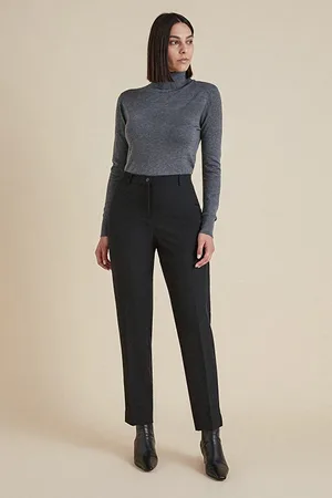 Elena Miro Straight-leg Trousers In Technical Fabric Black