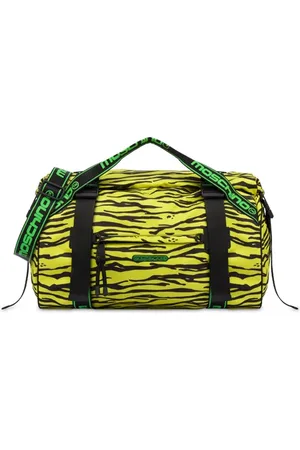 Moschino Allover Tiger Nylon Holdall Yellow