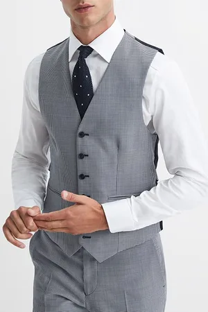 Reiss Grange Waistcoat Navy/white
