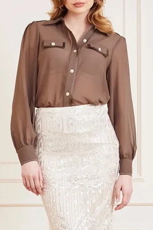 Guess GUESS Emily Shirt General Button-down Brown